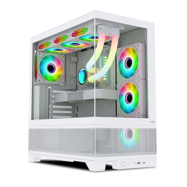  Thùng máy MIK Lumine 4FA - Trắng, kèm 4 fan ARGB 