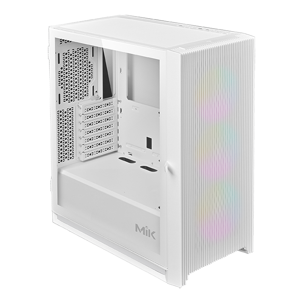 Thùng máy Case MIK STORM 360 White | Trắng, Kèm 3 Fan RGB