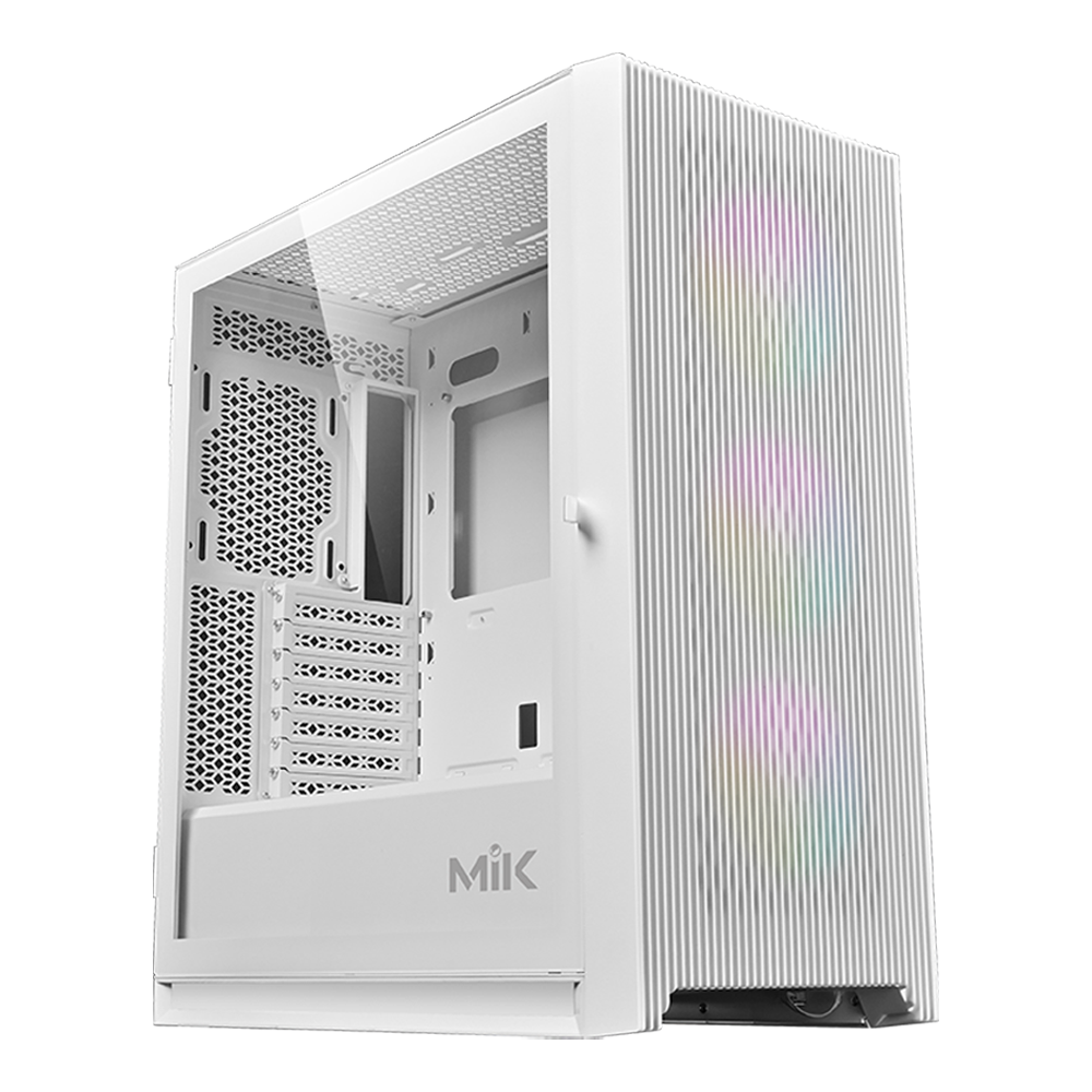 Thùng máy MIK STORM 360 White | Trắng, Kèm 3 Fan RGB