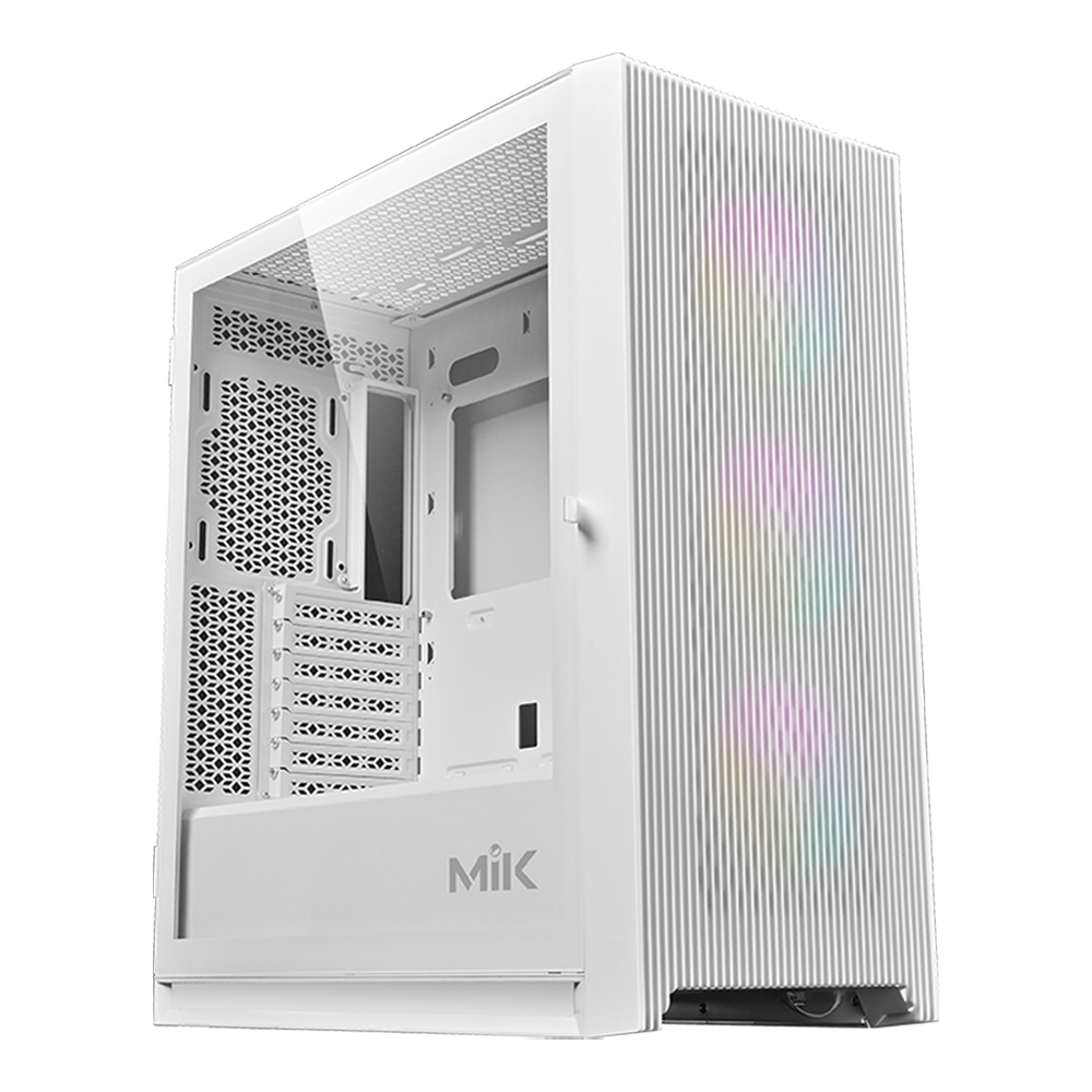 Thùng máy Case MIK STORM 360 White | Trắng, Kèm 3 Fan RGB