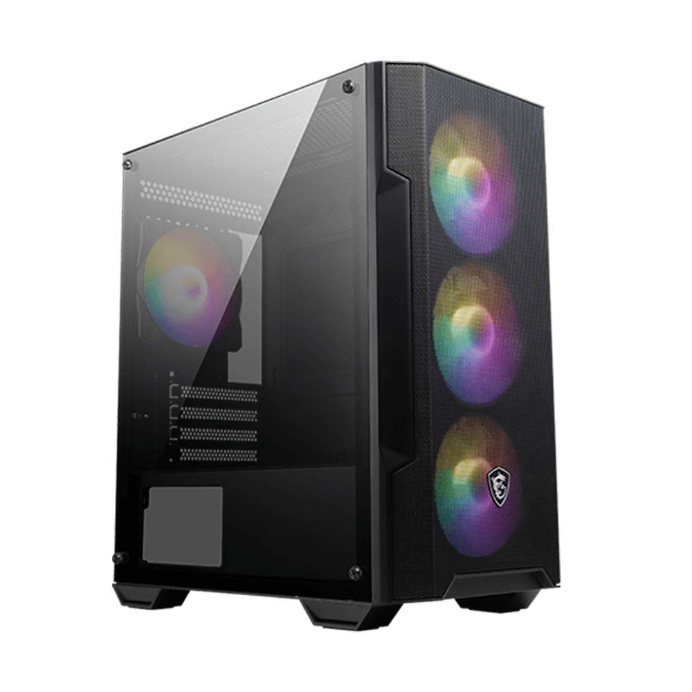 Thùng Máy Case MSI MAG FORGE M100A | Đen, kèm sẵn 4 Fan RGB