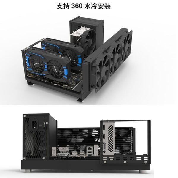  Thùng máy RedMoon Naked PC - Đen | Open case, không fan 