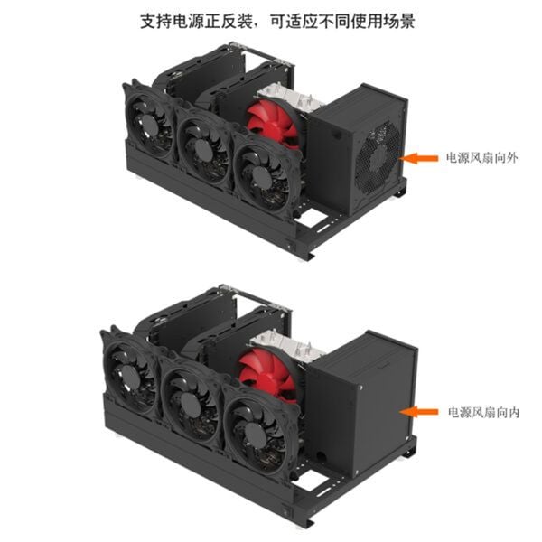  Thùng máy RedMoon Naked PC - Đen | Open case, không fan 