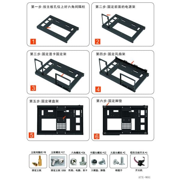  Thùng máy RedMoon Naked PC - Đen | Open case, không fan 