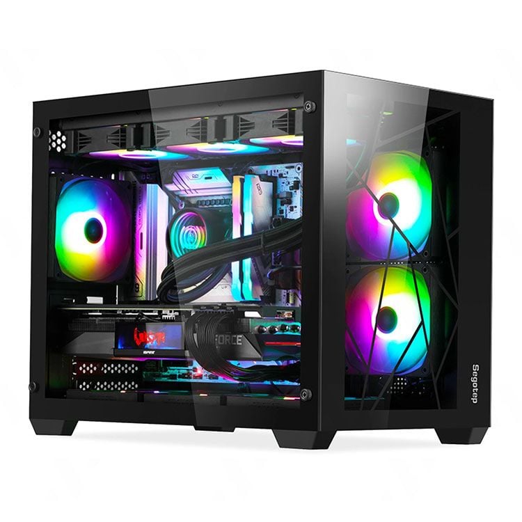 Thùng máy Case Segotep Lumi II | M-ATX, ITX, Đen / Trắng