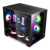  Thùng máy Segotep Lumi II | Micro ATX, ITX, Đen / Trắng 