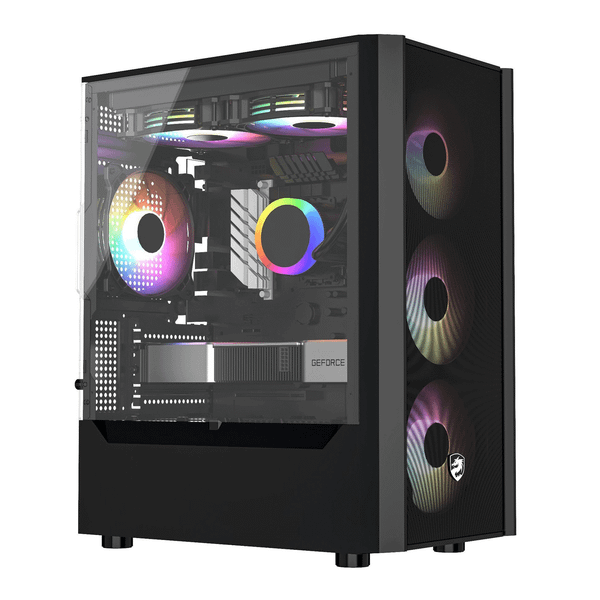 Thùng máy Vitra Cruise AX3 - Đen | Micro ATX, kèm sẵn 4 fan RGB 
