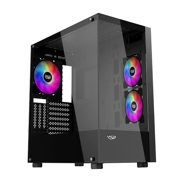  Thùng máy VSP Aquanaut AX4 | ATX, Trắng / Đen, Không Fan 