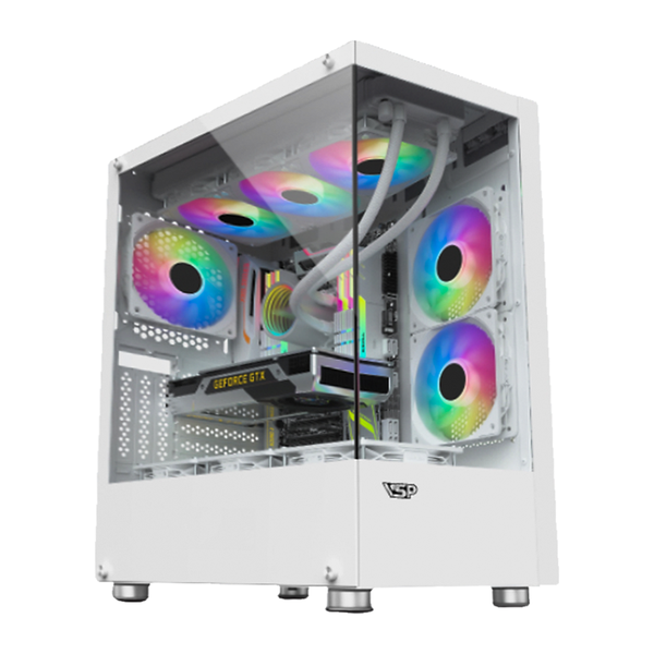  Thùng máy VSP Aquanaut AX4 | ATX, Trắng / Đen, Không Fan 