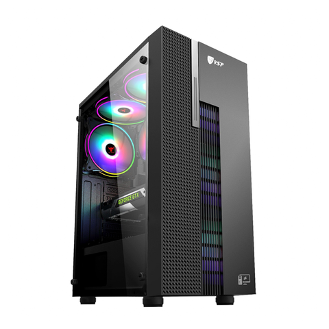 Thùng máy VSP Esport Gaming KB09 Black | Đen, Không Fan