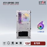  Thùng máy VSP Gaming Mid Tower B709 - White + 4Fans Led 
