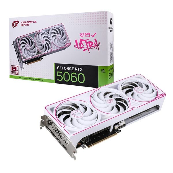  Card màn hình NVIDIA GeForce RTX 5060 Colorful iGame Ultra W OC | 8GB GDDR7, 3840 CUDA, 550W 
