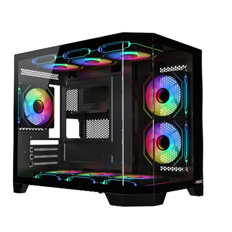 Thùng máy Magic Cubi M Pro - Black | Full M-ATX, AIO 360, không fan QSD