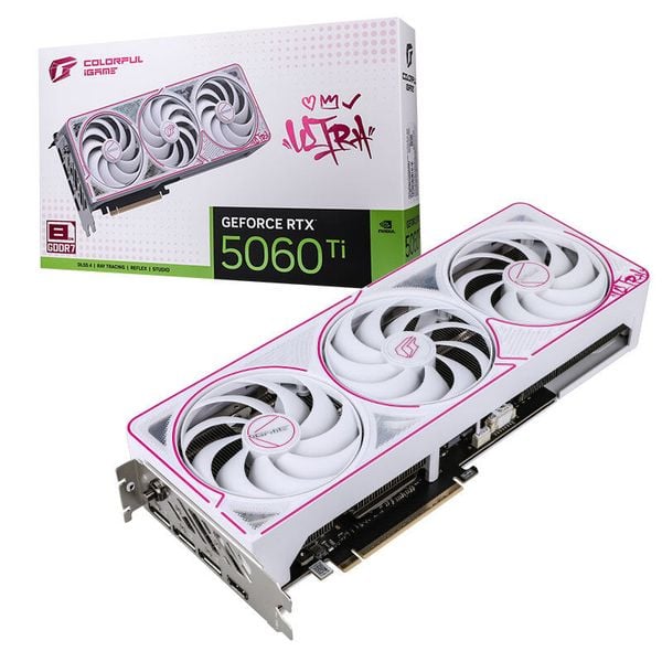  Card màn hình NVIDIA GeForce RTX 5060 Ti Colorful iGame Ultra W OC | 8GB GDDR7, 4608 CUDA, 600W 