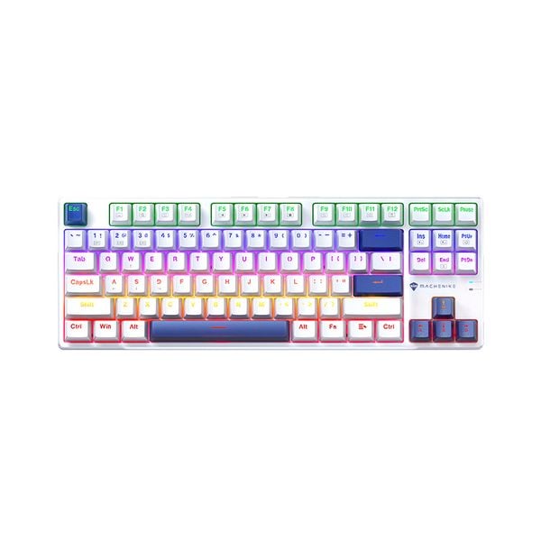  Bàn phím cơ gaming Machenike K500B B87 | Có dây, TKL, Linear Switch, RGB Rainbow, White 