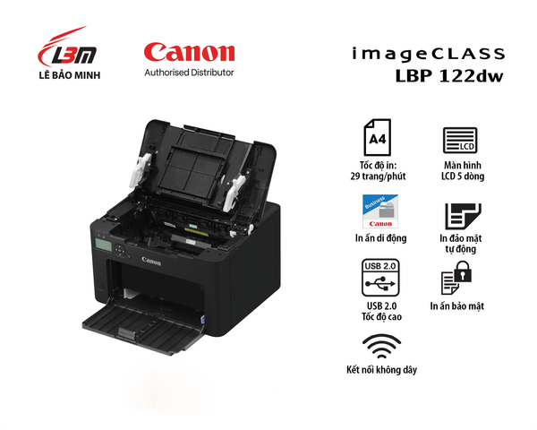  Máy in Canon Laser LBP122DW chính hãng | In 2 mặt, WiFi 