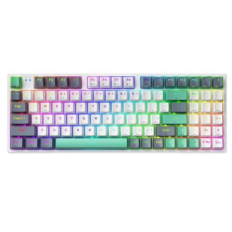 Bàn phím cơ Machenike K500 Pro-B94W | Wireless, Tri-Mode RGB, White, Silver Switch