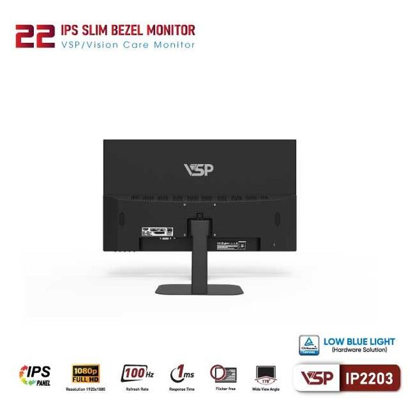  Màn hình Văn phòng VSP IP2205F | 22 inch, FHD, 100Hz, IPS, speaker 