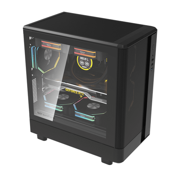  Thùng máy Case DarkFlash DB330M M-ATX | Mặt lưới, đen 