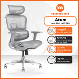  Ghế công thái học Manson Atum | Xám, lưng hợp kim nhôm, tựa đầu 6D 
