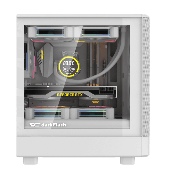  Thùng máy Case DarkFlash DB330M M-ATX | Mặt lưới, trắng 