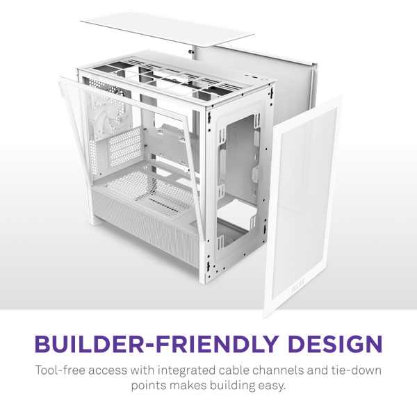  Thùng máy Case NZXT H3 Flow - Trắng (CC-H31FW-01) 