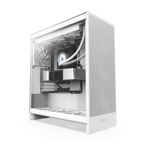 Thùng máy NZXT H7 Flow 2024 - White | kèm sẵn 3 fan F120Q (CM-H72FW-01)