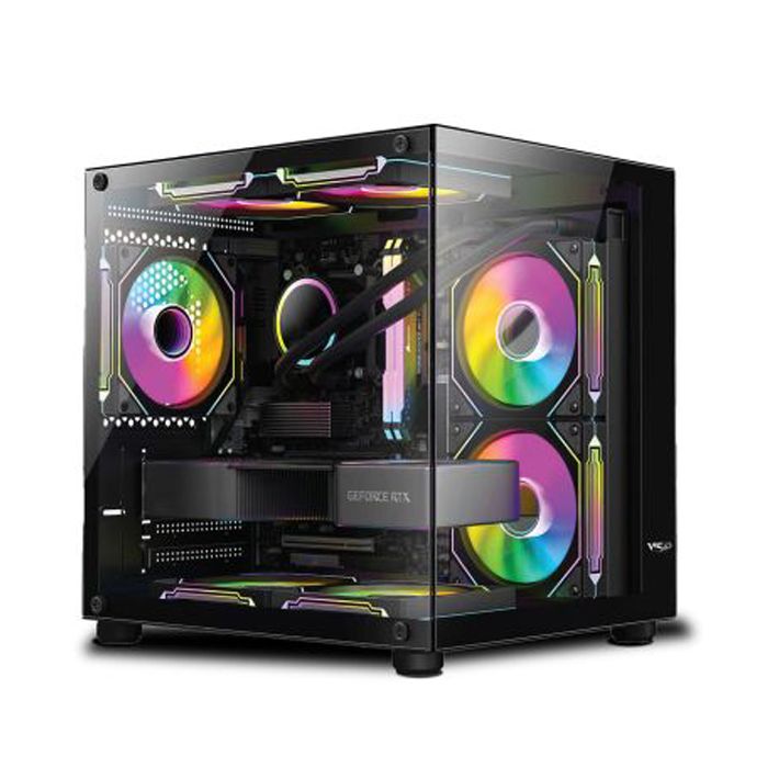 Thùng máy Aqual X2-M | Micro-ATX, Đen