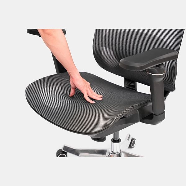  Ghế công thái học HYPERWORK Airy Pro | Đen, 150kg, Chân xoay, Lưng lưới 