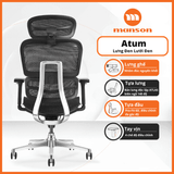  Ghế công thái học Manson Atum | Đen, lưng hợp kim nhôm, tựa đầu 6D 
