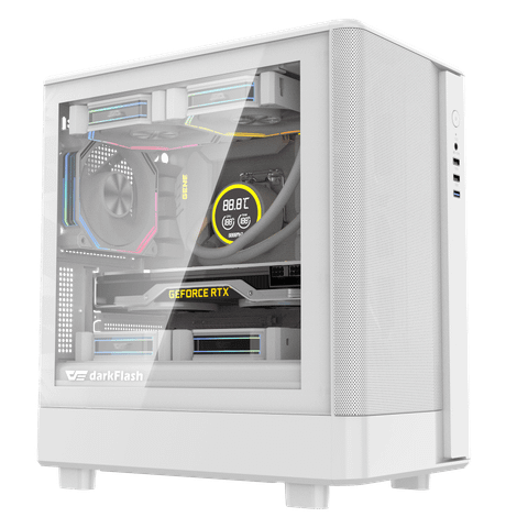 Thùng máy Case DarkFlash DB330M M-ATX | Mặt lưới, trắng
