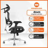  Ghế công thái học Manson Atum | Đen, lưng hợp kim nhôm, tựa đầu 6D 