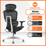  Ghế công thái học Manson Atum | Đen, lưng hợp kim nhôm, tựa đầu 6D 