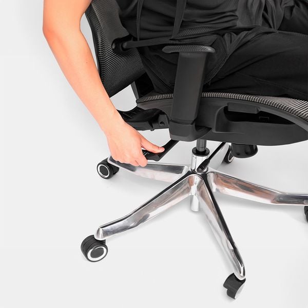  Ghế công thái học HYPERWORK Airy Pro | Đen, 150kg, Chân xoay, Lưng lưới 