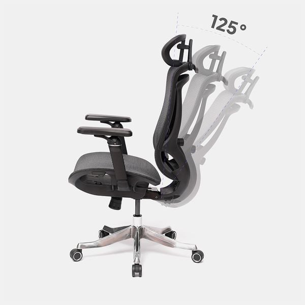  Ghế công thái học HYPERWORK Airy Pro | Đen, 150kg, Chân xoay, Lưng lưới 