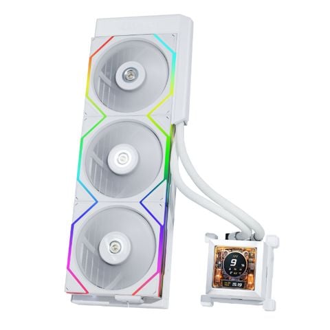 Tản nhiệt nước Lian Li HydroShift LCD 360TL White | ARGB Display, Trắng