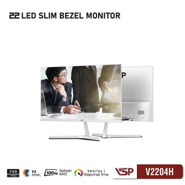  Màn hình Văn phòng VSP V2204H White | 22 inch, FHD, 100Hz, VA 