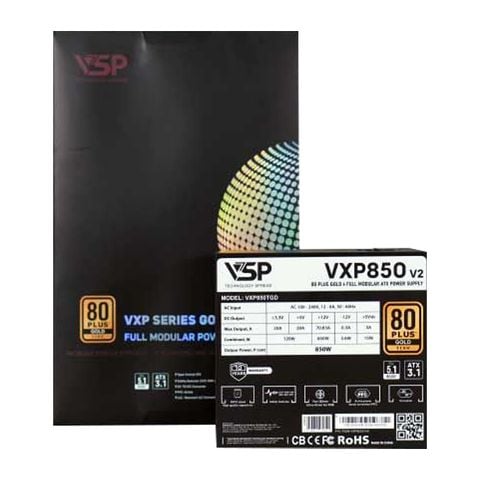 Nguồn máy tính VSP VXP TGD V2 850W 80 Plus Gold | Full Modular, ATX