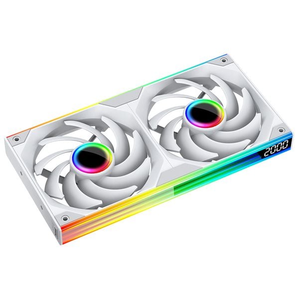  Quạt tản nhiệt PC Leopard Starlink 240 RV White | Kit liền khối 2 fan 240mm, ARGB, Gió ngược 