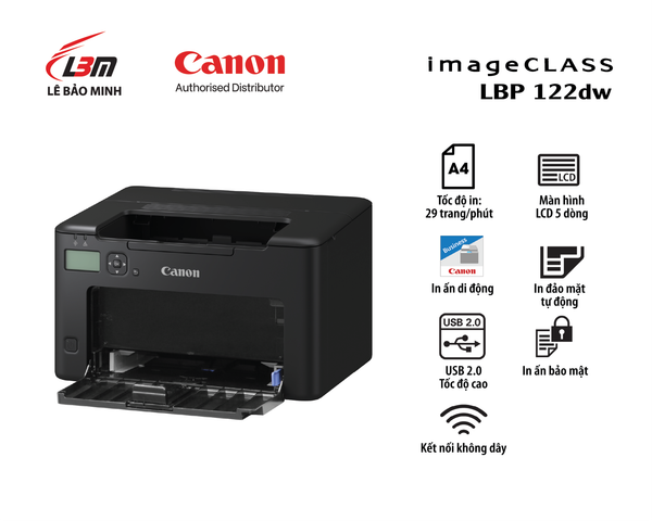 Máy in Canon Laser LBP122DW chính hãng | In 2 mặt, WiFi 