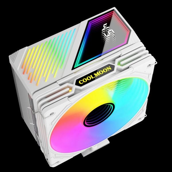  Tản nhiệt khí CoolMoon GT400 | ARGB Display, Trắng 