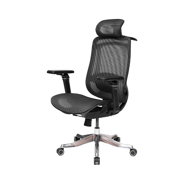  Ghế công thái học HYPERWORK Airy Pro | Đen, 150kg, Chân xoay, Lưng lưới 