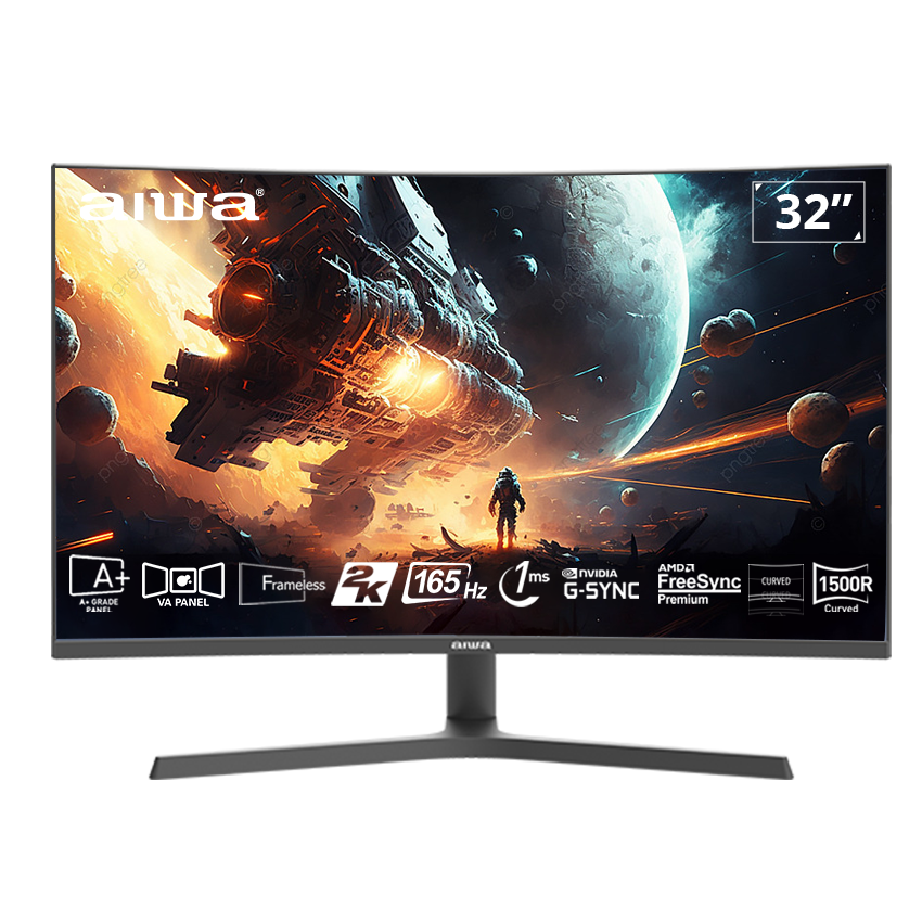 Màn hình AIWA Gaming MZ320G-Y QHD | 31.5 inch, 2K, VA, 165Hz, 1ms, cong