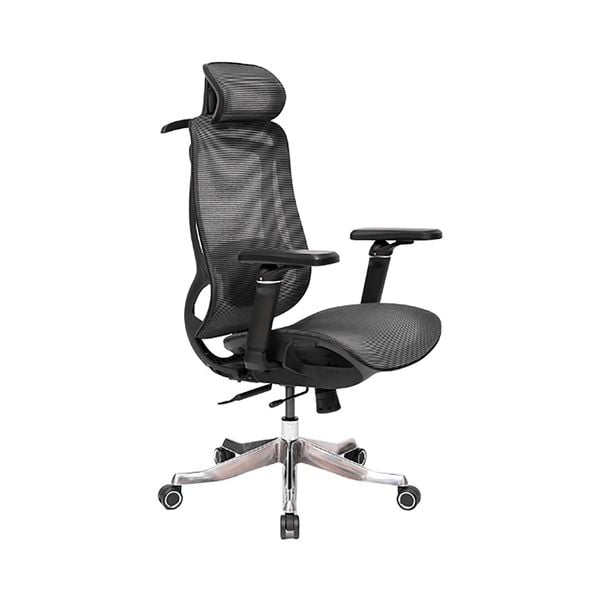  Ghế công thái học HYPERWORK Airy Pro | Đen, 150kg, Chân xoay, Lưng lưới 