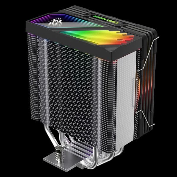  Tản nhiệt khí CoolMoon GT400 | ARGB Display, Đen 