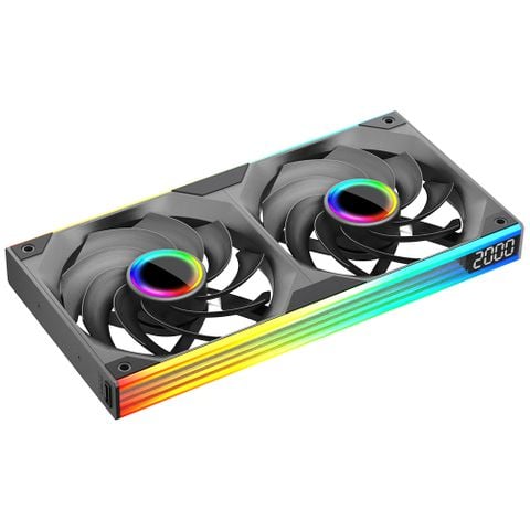 Fan Case Leopard Starlink ARGB 240 - Đen | Set 2 fan liền khối, hiển thị tốc độ