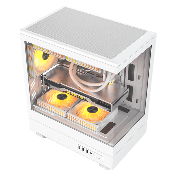  Thùng máy Case DarkFlash DB330M M-ATX | Mặt kính, trắng 