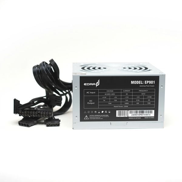  Nguồn máy tính Văn Phòng E-Dra EP901 230W - Xám Bạc | Non Modular, ATX 