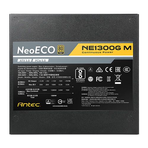  Nguồn máy tính Antec NeoEco NE1300G Module (80 Plus Gold) | Full Range, Full Module 