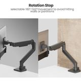  Giá treo màn hình Brateck LDT69-C012 - Black | 17 - 49 inch; USB-C x1, USB-A x1 